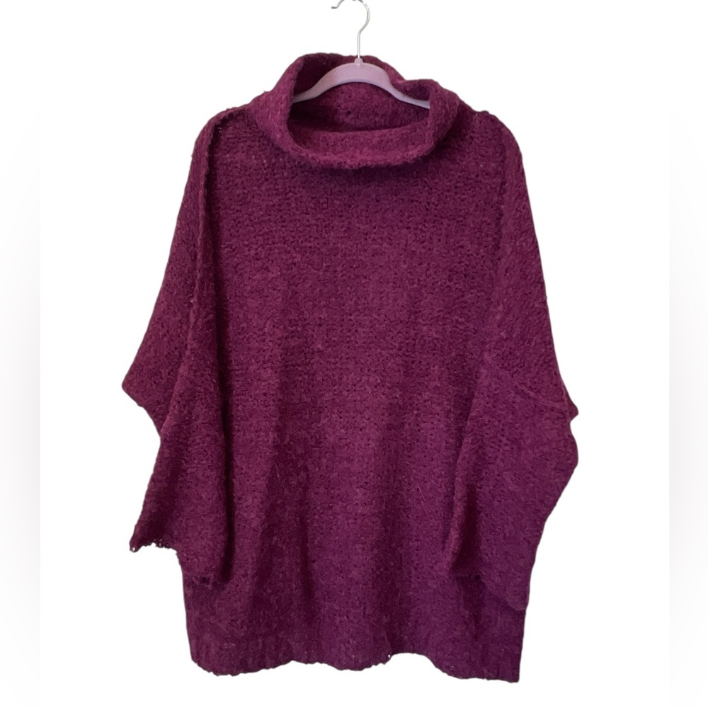 Free People She’s All That Alpaca High Neck Longline Tunic Sweater Size M